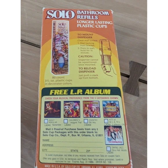 Vintage Solo Cup Dispenser For Bathroom Wall Mounted Retro Yellow New Old Stock - Picture 6 of 9